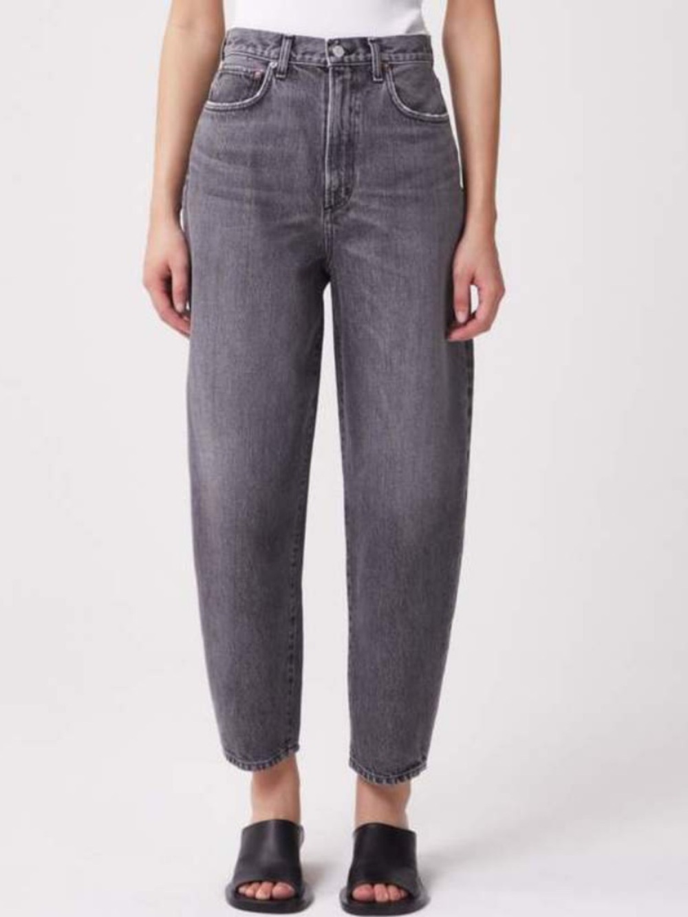 Agolde Balloon High Waisted Tapered Barrel Jeans Wicked Black Wash